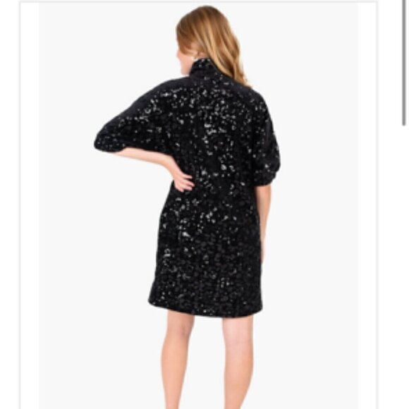 Emily McCarthy Poppy Tunic Dress Black Metallic Cheetah XS - Picture 12 of 13